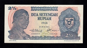 F.C. INDONESIA , 2 1/2 RUPIAS 1968 , S/C ( UNC ) , P.103s . - Picture 1 of 2
