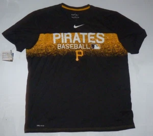 NEW NIKE Pittsburgh Pirates T Shirt Men XL X-Large Dri Fit - Black NEW NWT - Picture 1 of 1