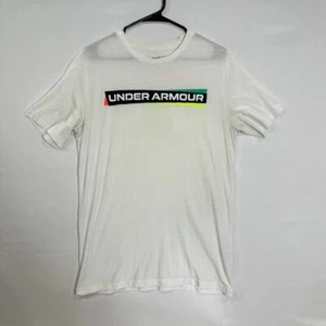 Under Armour T-Shirt Uomo Media Bianca Logo Grafico Girocollo Manica Corta - Foto 1 di 5