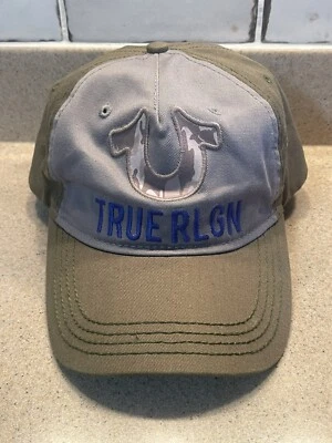 True Religion Baseball Hat Cap Men's One Size Green/Blue Adjustable Logo Foto 1 de 4