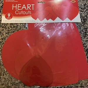  Printed Cardstock Paper Pkgd Printed Heart Cutouts - Assorted Sizes (9-Pack) - Picture 1 of 5