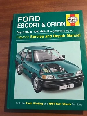 Haynes Service And Repair Manual Ford Escort & Orion Sep 1990 to 1997 - Image 1 of 3