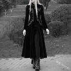 Gothic Womens Velvet Dress Vintage Style Long Jacket Dress Stage Costume Party D