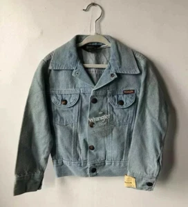 vintage wrangler light denim jean jacket boys size medium deadstock NWT 80s NOS - Picture 1 of 9