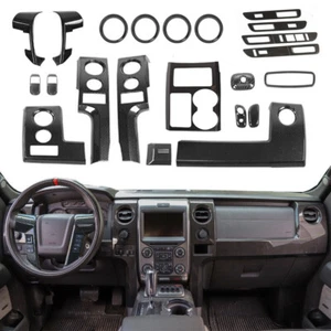 22pcs Full Set Interior Decoration Cover Trim For Ford F150 2009-14 Carbon Fiber - Picture 1 of 15