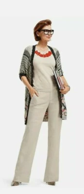 Pantalones CAbi Everly Mezcla de Lino Estilo # 813L Beige Arena Minorista $118 Talla 8 Foto 1 de 4