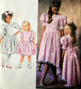 Uncut Simplicity 7081 Schnittmuster Blumenmädchen Größe 2-6X Kleid für besondere Anlässe - Bild 1 von 4
