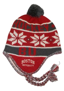 Boston University Terriers Pom/Braids Adidas Knit Hat - Osfa - Picture 1 of 1