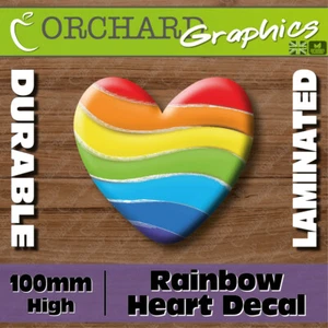 Rainbow Heart Car Sticker Vinyl Decals Graphics Bedroom Wall Art Laptop - Picture 1 of 4