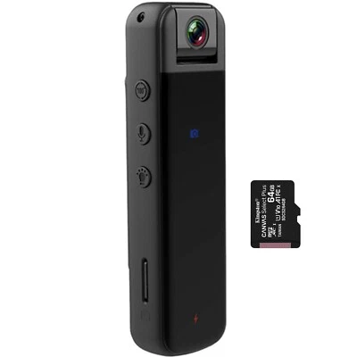 Personal Body Cam Überwachungskamera 64GB WiFi Schutz Clip On Stift Videorecorder - Bild 1 von 4