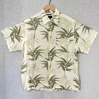 Marc Edwards Linen Shirt Mens Large Palm Trees Hawaiian Tropical - Image 1 of 4