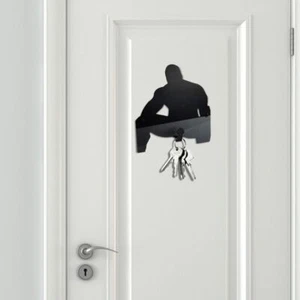 Schwarz Barry Schlüsselhalter Aufhänger Wandmontage Tür Hängeregal Schlafzimmer - Bild 1 von 5