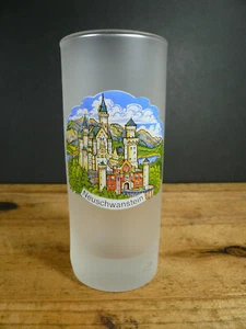 Vintage Neuschwanstein Castle Germany Frosted Glass 8 oz. - Picture 1 of 2
