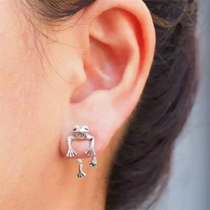 Moda Preciosos Pendientes Plata Animal Rana Pendientes Pendientes Mujer Joyería Étnica Regalos - Imagen 1 de 5
