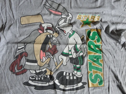 Reprint 1994 Bugs Bunny Taz Tasmanian Devil Dallas Stars T shirt H8212 Cover