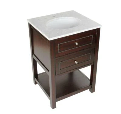 FEBO Pegasus 24" Madison Marble Single Basin Vanity Top w Sink Basin F10AE00211A - Image 1 of 2