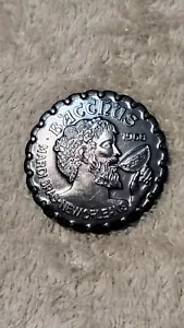 2021 Mardi Gras Krewe Of Bacchus Undated Black Riding Lieutenant Doubloon - Picture 1 of 2