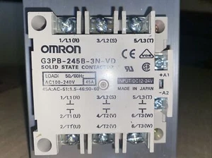 Omron G3PB-245B-2-VD Solid State Contactor, 100-240Vac, 45A, 50/60Hz, 12-24Vdc - Picture 1 of 3