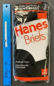 1992 HANES SET OF 3 MEN'S BRIEFS SEALED IN PKG. SIZE 40 M4 LOT #3 - Picture 1 of 4