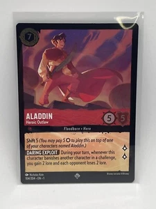 Disney Lorcana - Aladdin Heroic Outlaw #104/204 - Tarjeta de lámina fría súper rara - Imagen 1 de 2