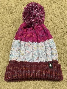 Smartwool ISTO Retro Beanie Pom Pom Merino Wool Blend Purple Eclipse One Size - Picture 1 of 7