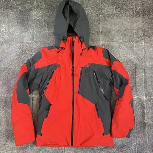 Men's Spyder Insulated Standard Leader Red Gray Winter Zip Ski Coat Jacket Sz S - Picture 1 of 5