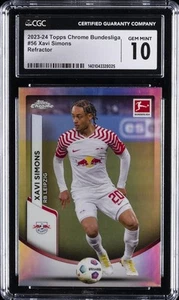 2023-24 TOPPS CHROME BUNDESLIGA REFRACTOR #56 XAVI SIMONS CGC 10 GEM MINT - Picture 1 of 2
