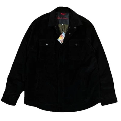 NWT Robert Graham Men's Black Corduroy Jacket Lined Coat Zip Snap Button XL $298 - Image 1 of 4