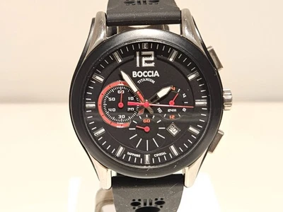 РЕТРО SPORT ДВА ТОНА ТИТАНА САПФИР МУЖСКОЙ ХРОНОГРАФ КВАРЦЕВЫЕ ЧАСЫ «BOCCIA» - Изображение 1 из 4