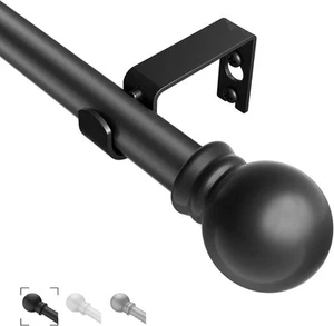 Schwarze Gardinenstangen für Fenster 31"- 46", dekorativ 31"-46", - Bild 1 von 7
