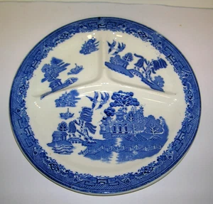 Rowland Marsellus Divided 10.75" Dinner Plate Flow Blue Staffordshire England c - Picture 1 of 5