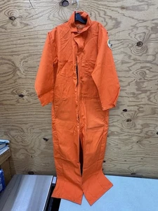 Vtg Overalls Jumpsuit Coveralls Men Sz 48 Orange Work Wear Uniform Baltimore Co. - Picture 1 of 12