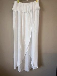 New Papaya White Long Strapless Beach Cover Up Dress - Size Large (16/18) - Picture 1 of 5