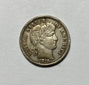 1915 Barber Dime Nice Original XF - Picture 1 of 2