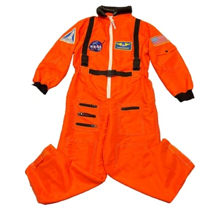 Costume tuta astronauta Get Real Gear NASA giovane taglia 6-8 arancione pezzo unico - Foto 1 di 10