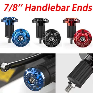 2x 7/8''/22mm Universal Motorrad Lenker Griffe Bar End Cap Plugs Schieberegler - Bild 1 von 16