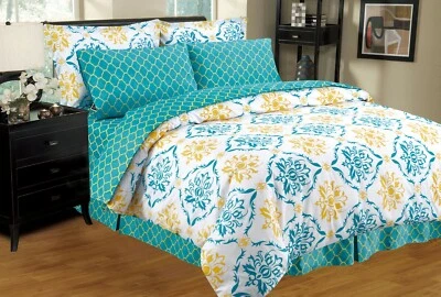 Juego de edredón de cama Montana 8 piezas doble-completo-queen-king con sábanas y fundas de almohada Foto 1 de 4