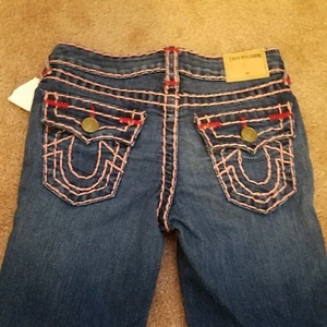 Neu mit Etikett True Religion Mädchen Casey Super T Jeans, Größe 7 - Bild 1 von 6