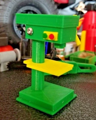 RC 1/10 Scale Green Yellow Drill Press Stand Rock Crawler Truck Mini Accessories - Image 1 of 4