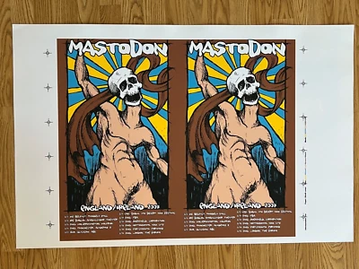 Mastodon England Ireland Tour 2007 Original 2 Concert Poster Proof Uncut - Image 1 of 4