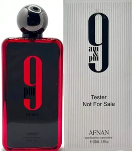 Afnan 9PM Rebel Eau De Parfum Spray For Men 3.4 Oz / 100 ml - Picture 1 of 9