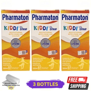 3 X Pharmaton Kiddi CL Syrup 100ml Multivitamin with Lysine & Calcium - Picture 1 of 5