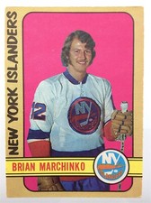 1972-73 Brian Marchinko New York Islanders 179 OPC O-Pee-Chee Hockey Card P317