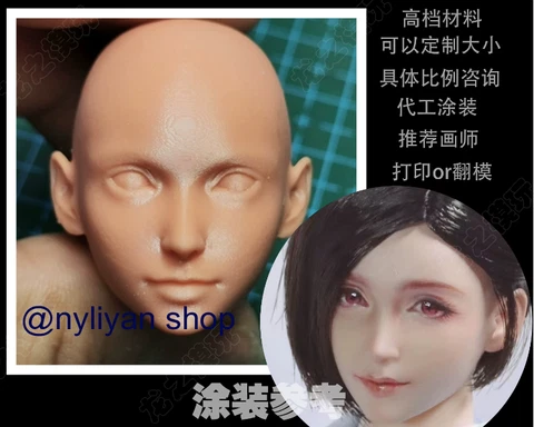 Painted 1/6 Female Tifa Girl Head Sculpt For 12"Action Figure Body Model Toys Cover
