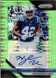 Autógrafos de novato Panini Prizms 2018 verde neón púlsar Nyheim Hines automático - Imagen 1 de 2