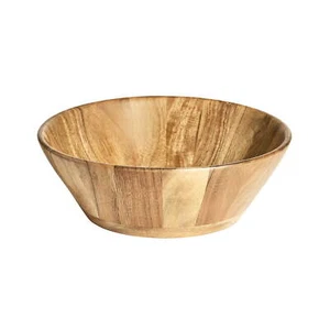 Better Homes & Gardens- Acacia Wood Large Angled Serving Bowl, Natural Finish - Picture 1 of 5