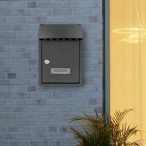 Iron Wall-Mount Mailbox with Key Lock Mail Box Collection Box Ballot Box - Picture 1 of 15