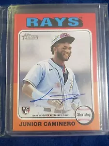 JUNIOR CAMINERO Rookie Real One Autogramm! 2024 TOPPS HERITAGE ROA-JCA Auto RC - Bild 1 von 2