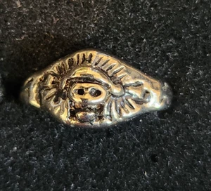 Vintage Biker Skull Headdress  or Halloween Nickle Silver Men's Rings Size 9 - Picture 1 of 1
