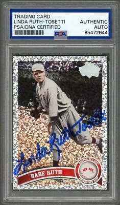 Linda Ruth-Tosetti SIGNED 2011 Topps Update BABE RUTH Diamond Anniversary PSA - Image 1 of 2